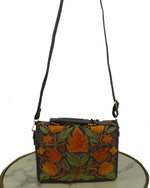 Kashmiri Handbag (Charcoal Grey & Orange)