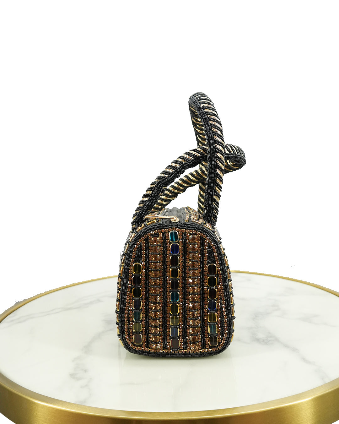 Handcrafted Royal Beaded Barrel Clutch