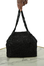 Midnight Black Embellished Clutch