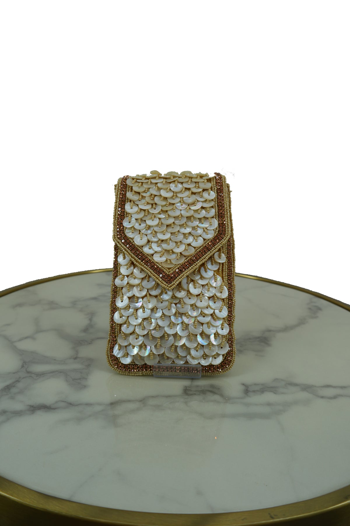 Golden Sequin Embellished Sling Bag