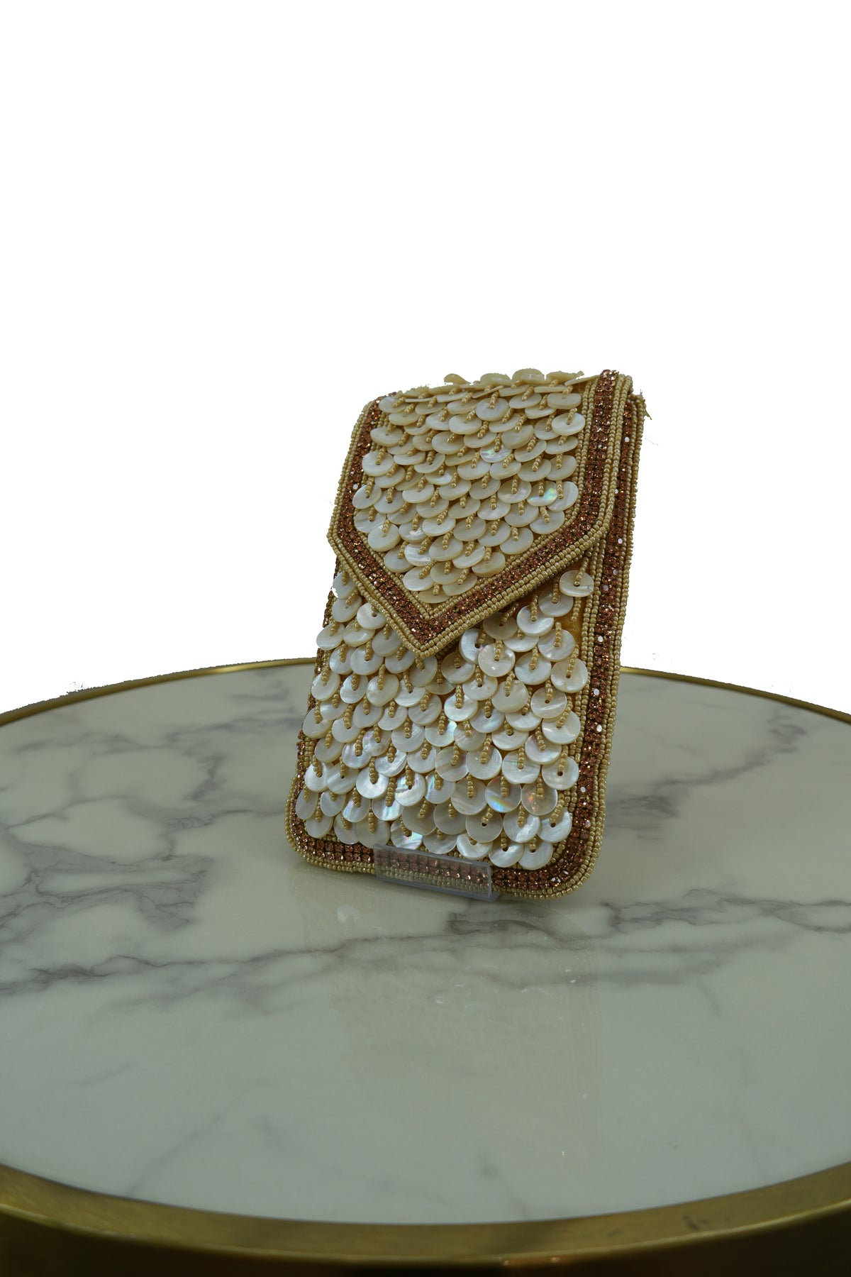 Golden Sequin Embellished Sling Bag