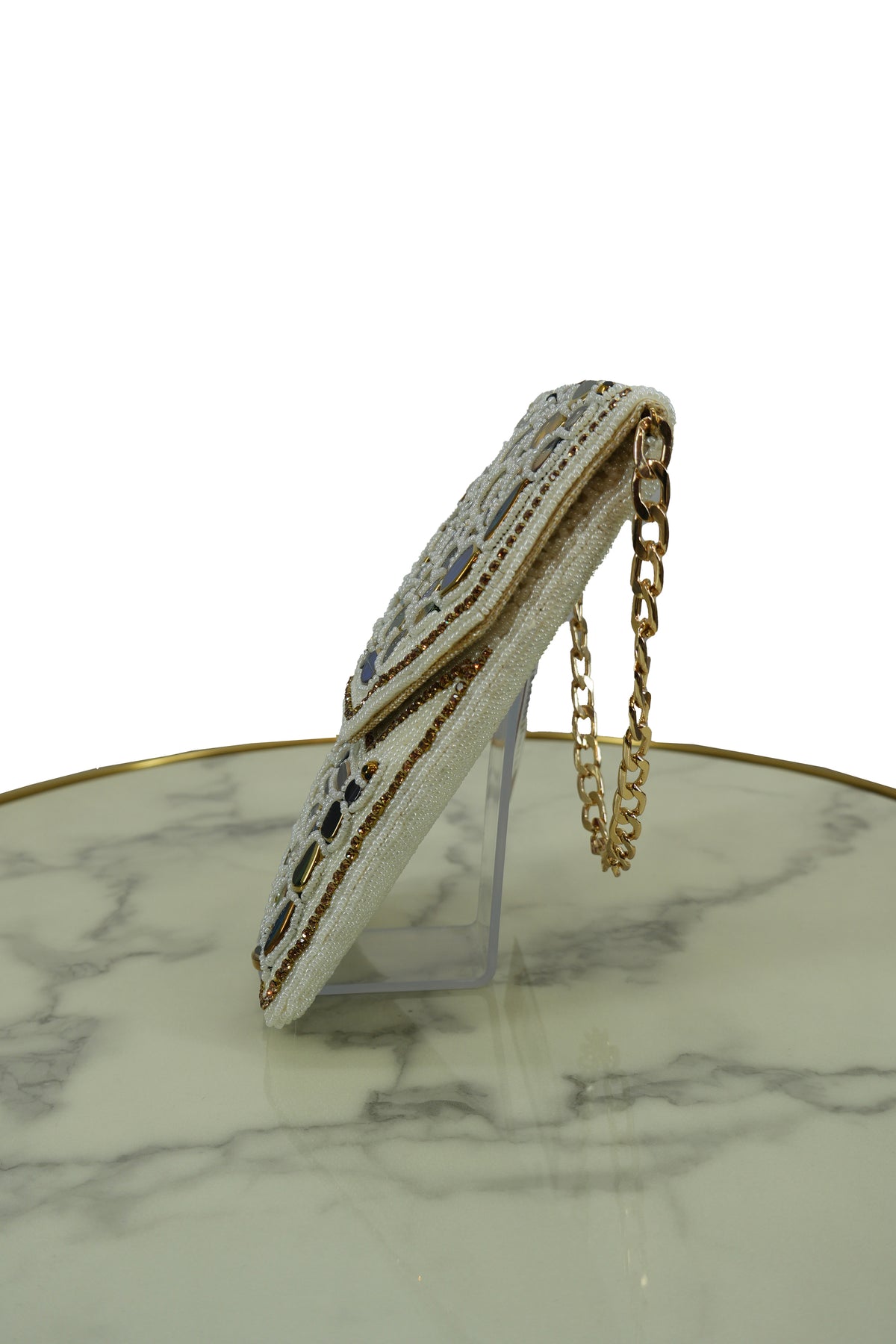 Mosaic Stone Embellished Sling Bag