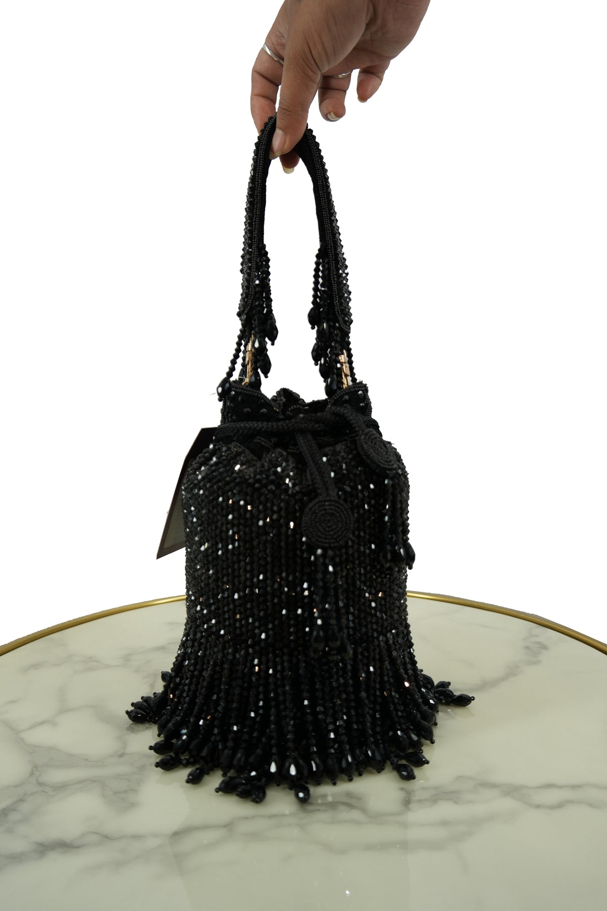 Black Beaded Potli Bag
