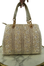 Floral Sequin Embroidered Handbag