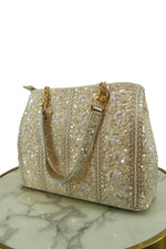 Floral Sequin Embroidered Handbag