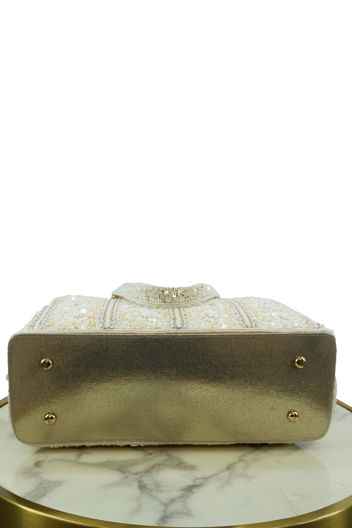 Floral Sequin Embroidered Handbag