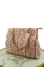 Floral Sequin Embroidered Handbag