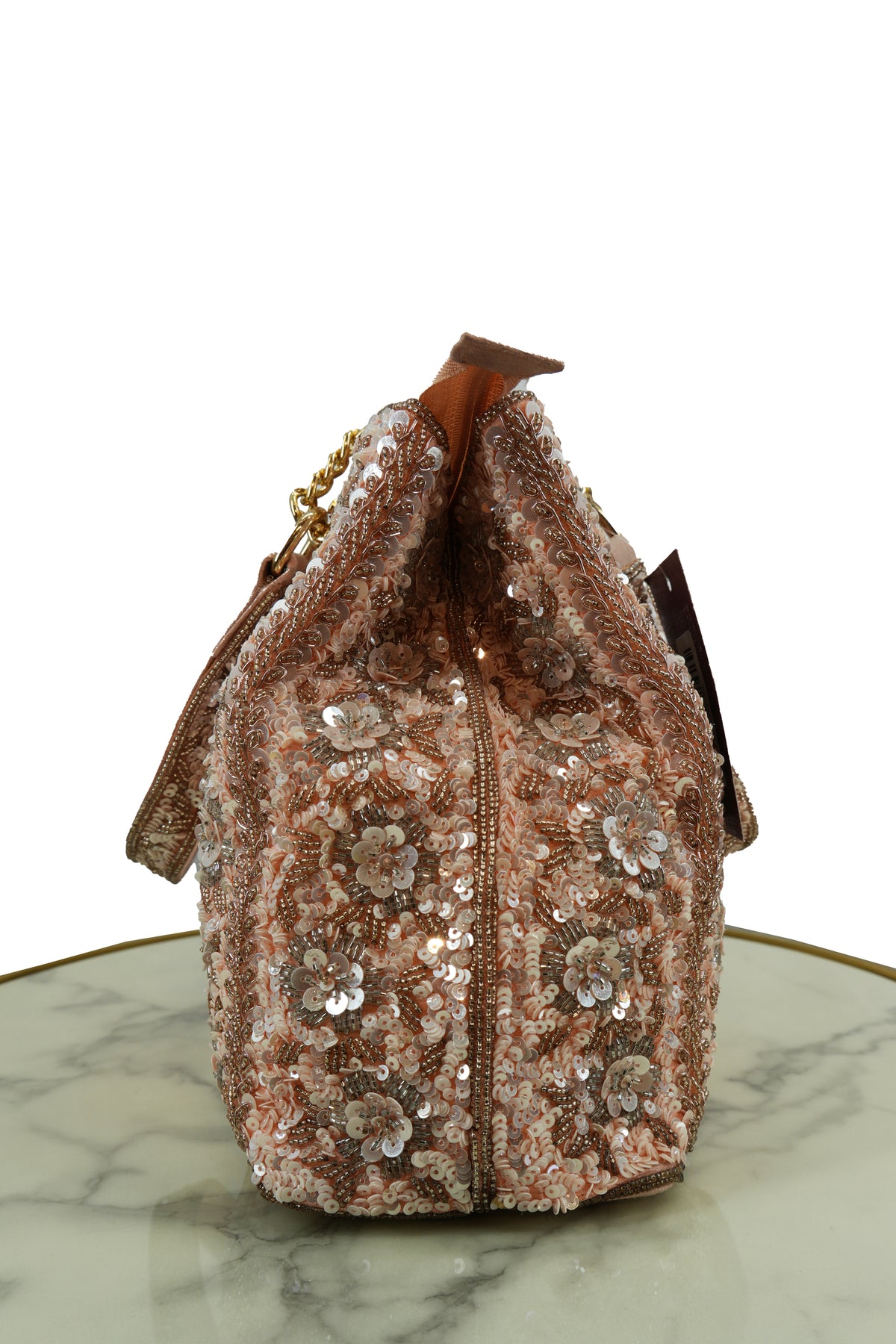 Floral Sequin Embroidered Handbag
