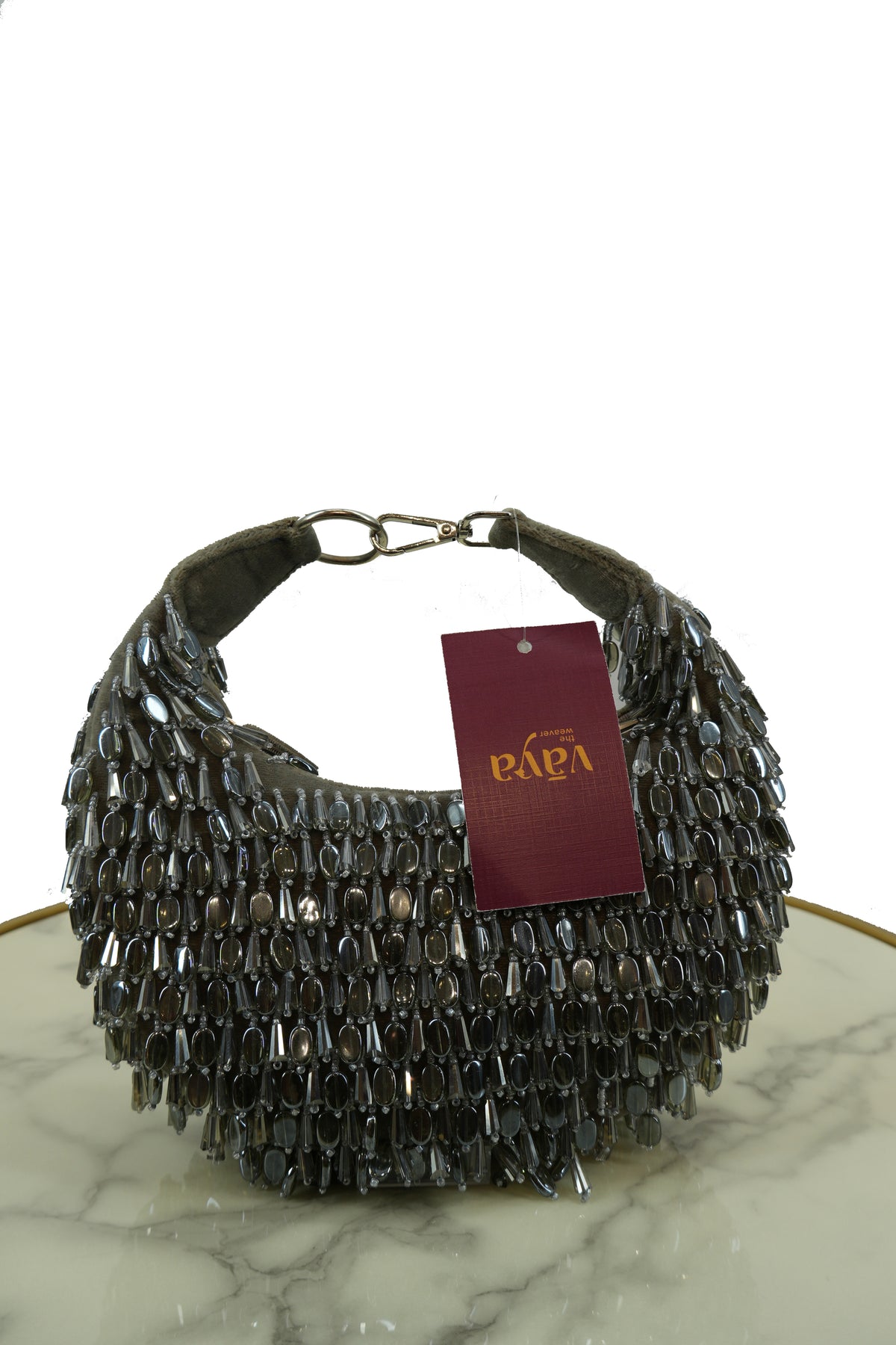 Sequin Embellished Hobo Bag