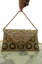 Handcrafted Floral Embellished Clutch Bag