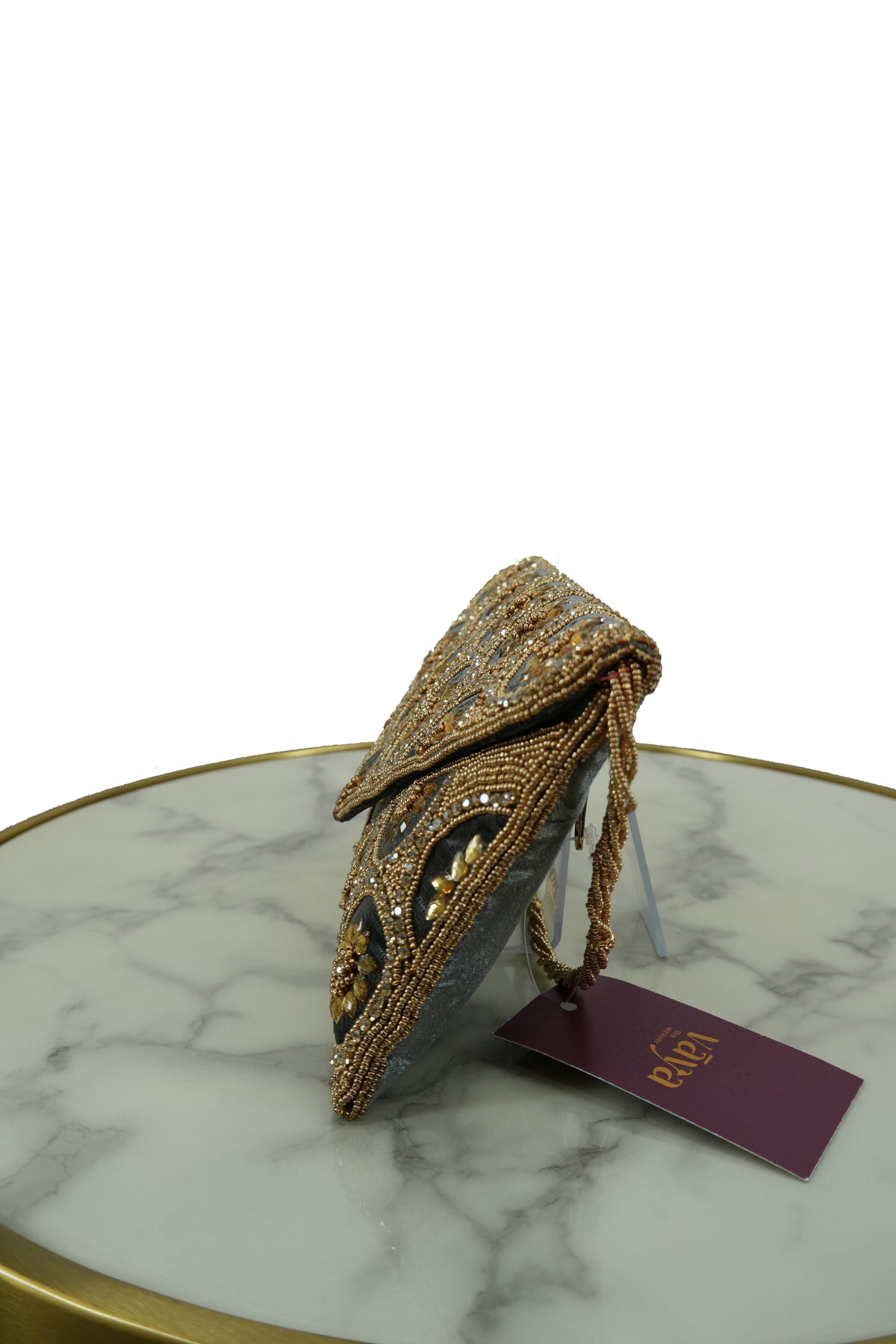 Handcrafted Floral Embellished Clutch Bag