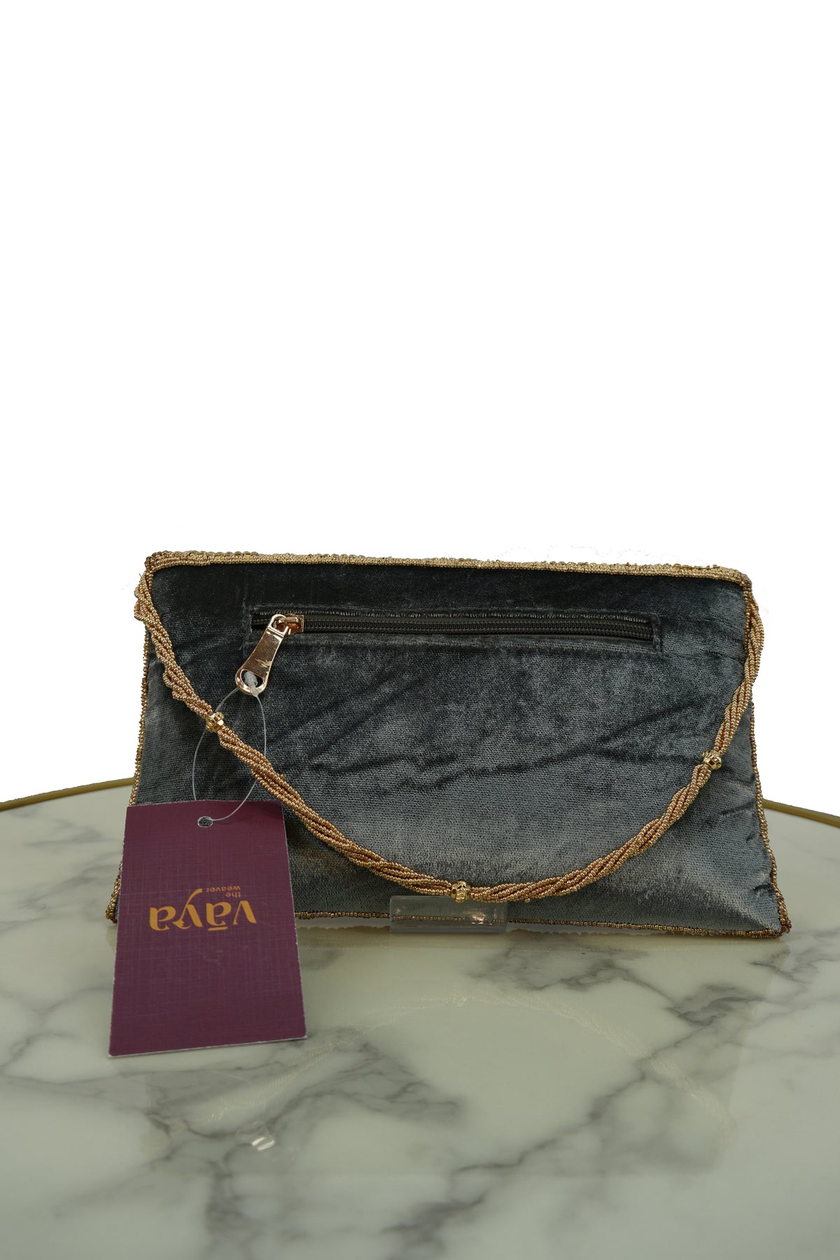 Handcrafted Floral Embellished Clutch Bag