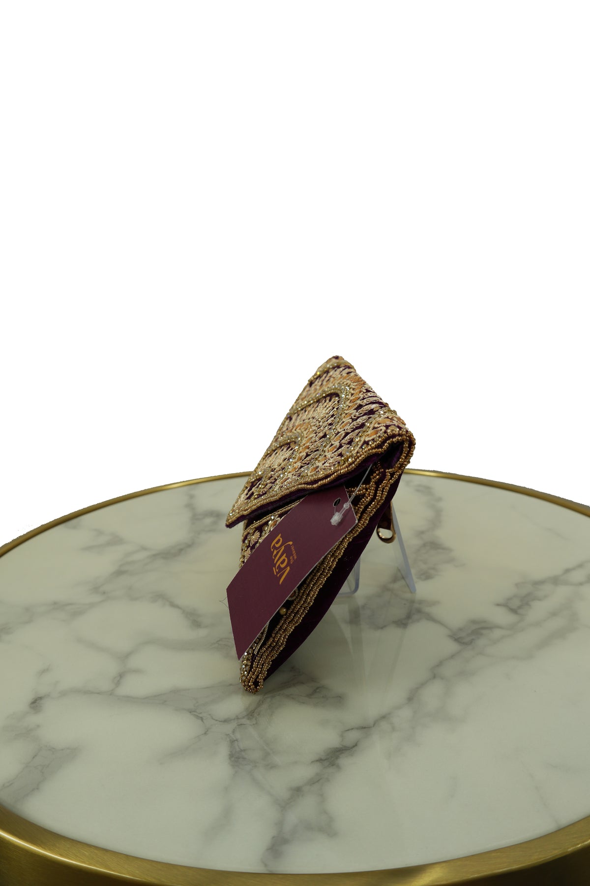 Royal Maroon Hand-Embroidered Clutch