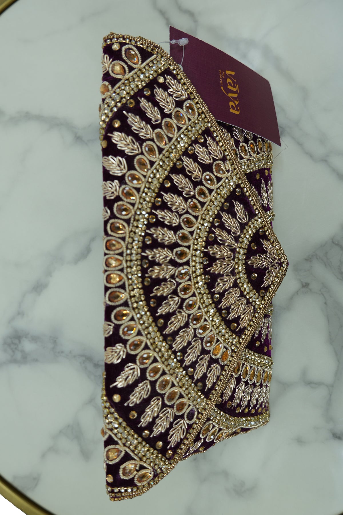 Royal Maroon Hand-Embroidered Clutch