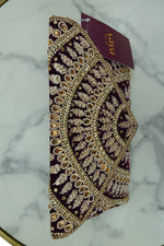 Royal Maroon Hand-Embroidered Clutch