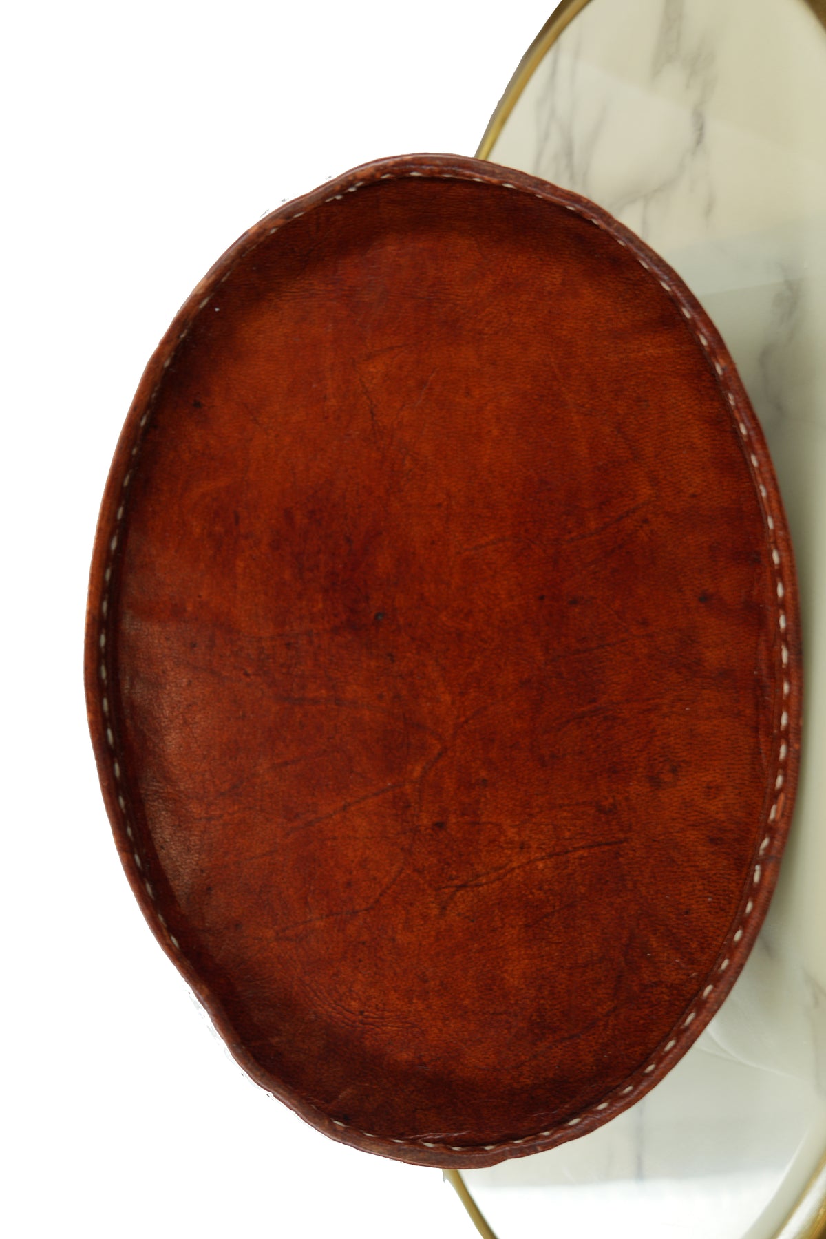 Handcrafted Leather Tote Bag with Mirrorwork