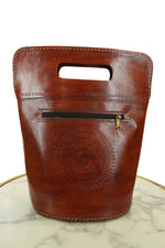 Handcrafted Leather Tote Bag with Mirrorwork