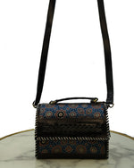 Blue Royal Mushroom & Leather Bag