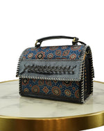 Blue Royal Mushroom & Leather Bag