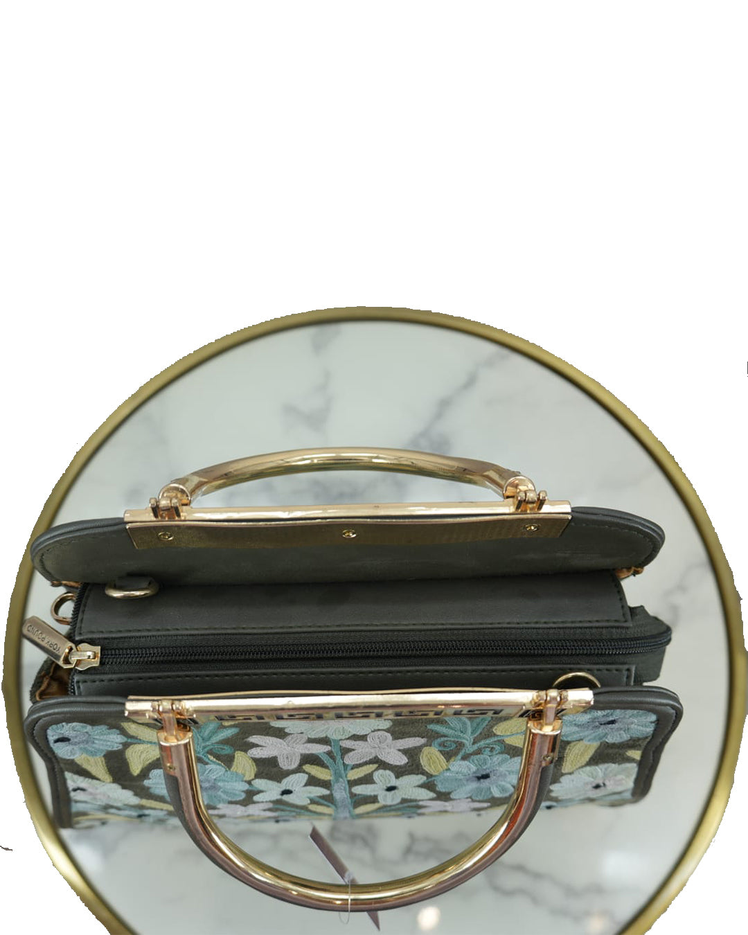 Kashmiri Handbag (Olive Green & Red)