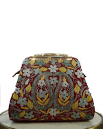 Kashmiri Handbag (Olive Green & Red)