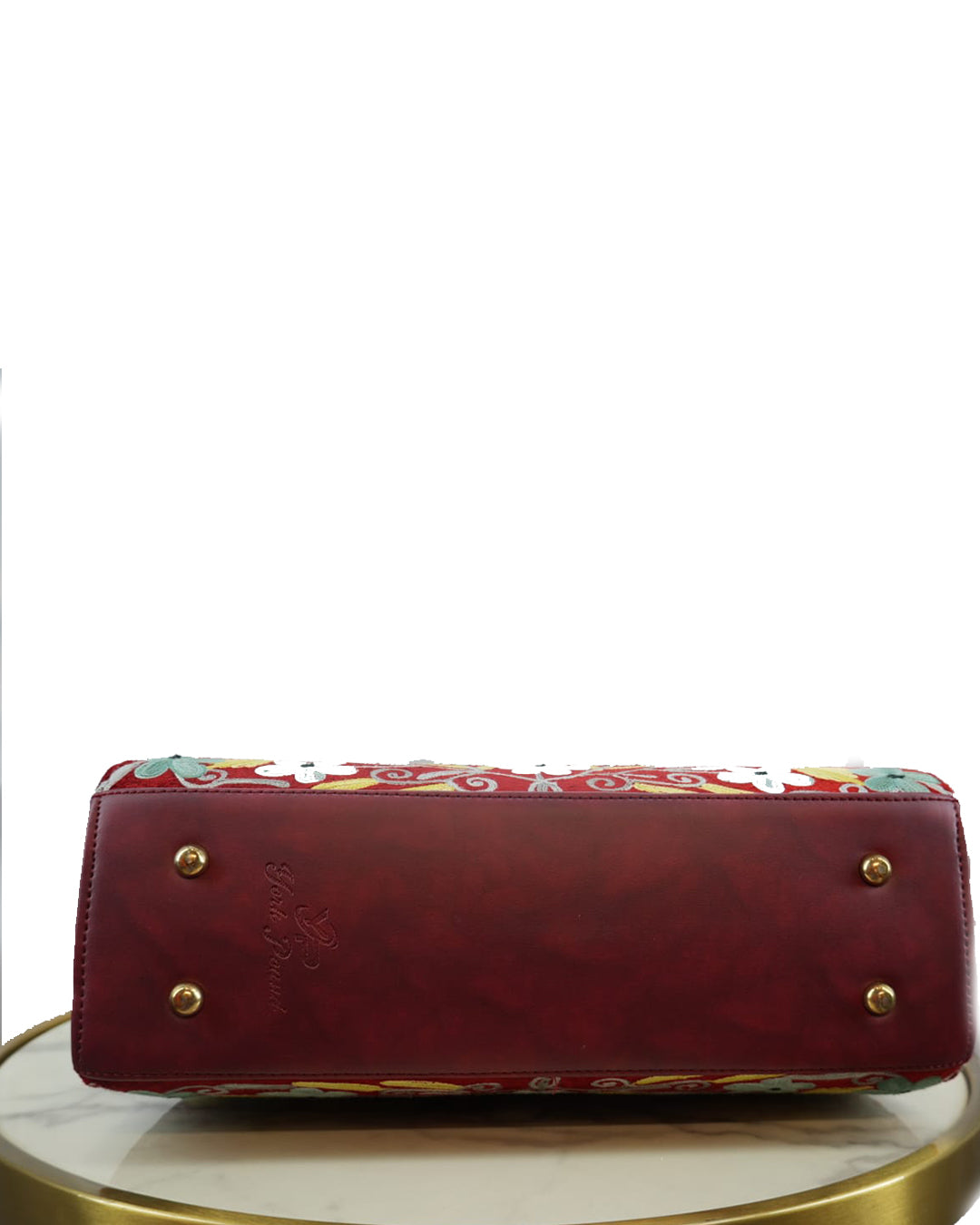 Kashmiri Handbag (Olive Green & Red)
