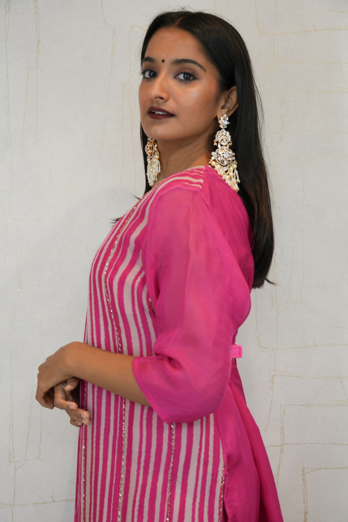 Vertical Striped Kurta Set