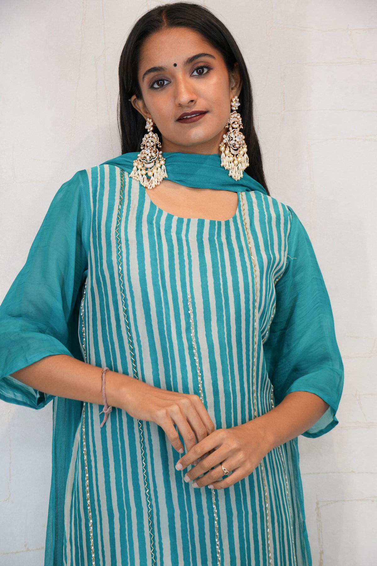 Vertical Striped Kurta Set