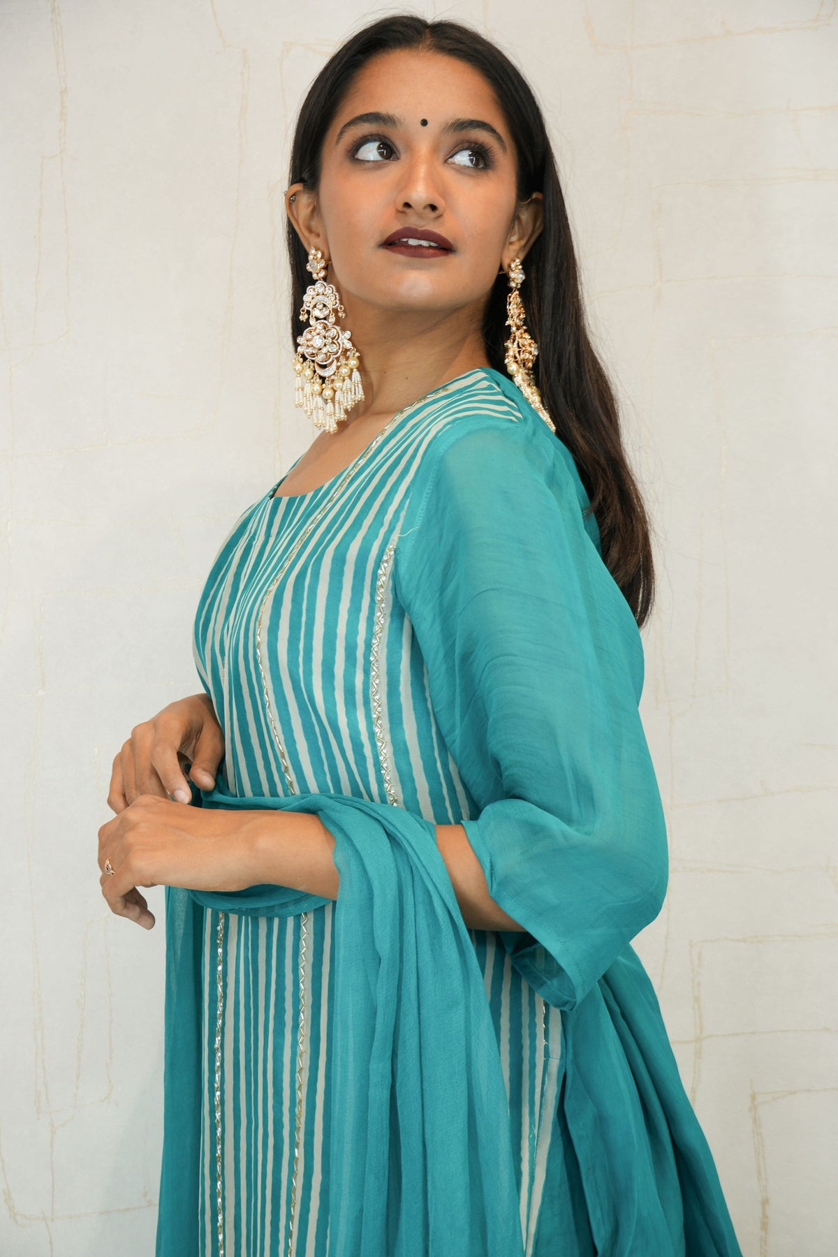 Vertical Striped Kurta Set