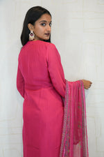 Embroidered Kurta Set (Orange & Hot Pink)