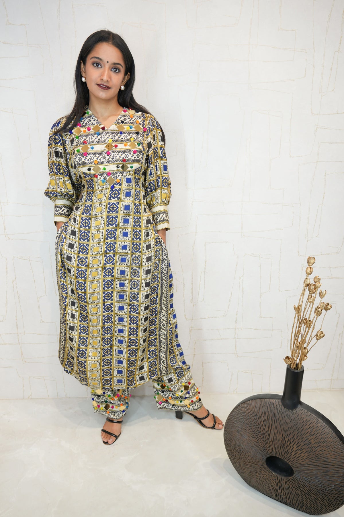 Royal Mosaic Embellished Kurti Set
