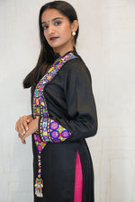 Handmade Kutchhi Embroidered Black Kurti