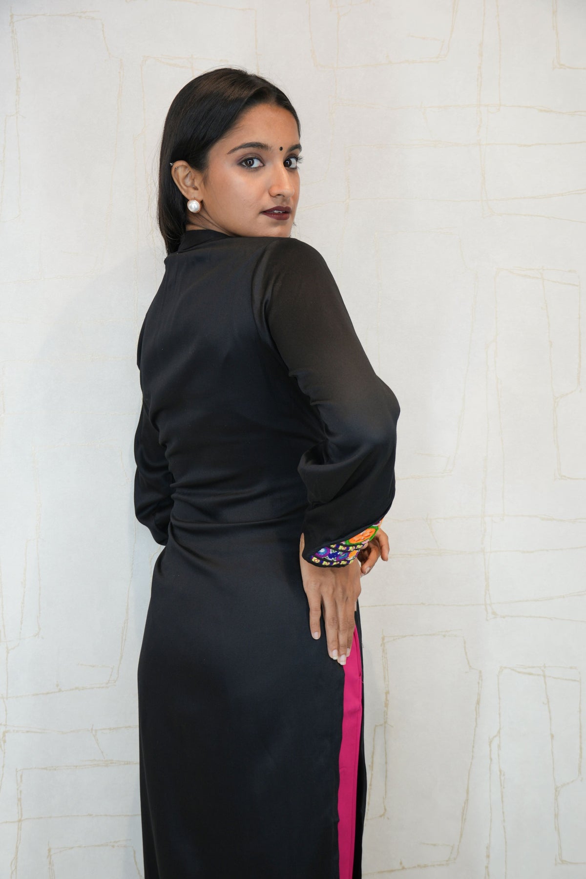 Handmade Kutchhi Embroidered Black Kurti