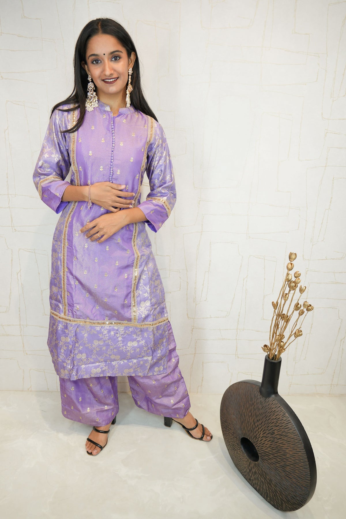 Royal Lavender Luxury Kurti Set