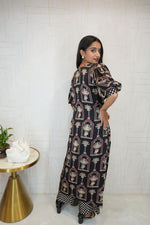 Women Self Design Modal Ethnic Dress(Black)