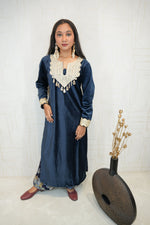 Deep Navy Blue Embroidered Kurta Set