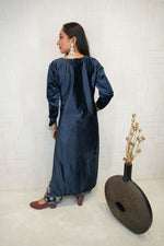 Deep Navy Blue Embroidered Kurta Set