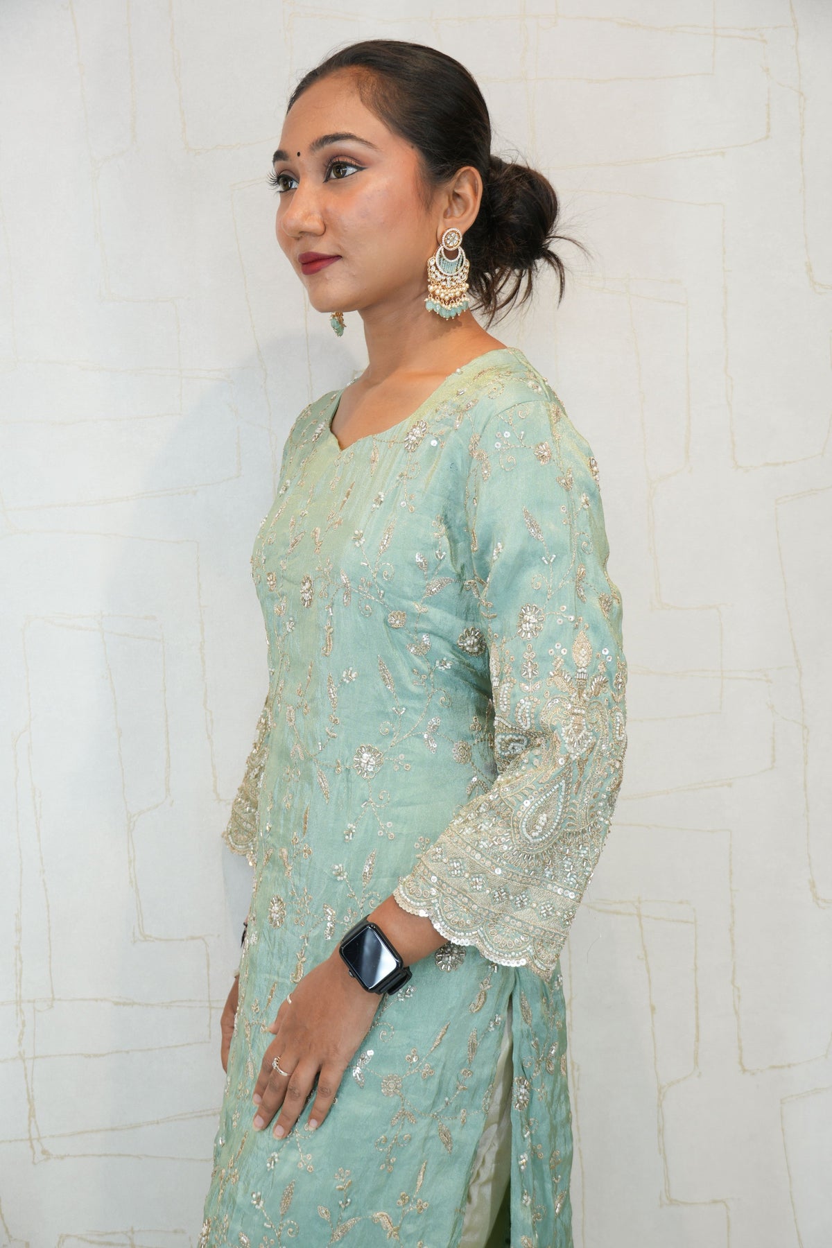 Regal Mint Embroidered Kurti