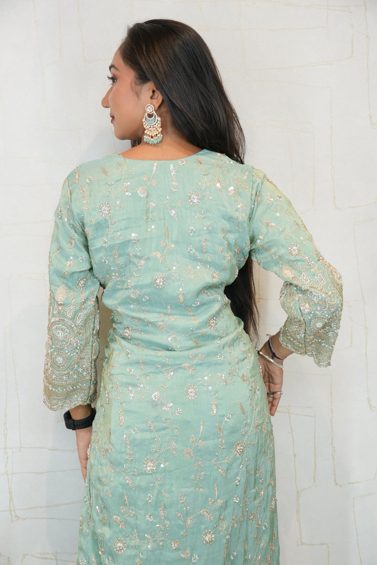 Regal Mint Embroidered Kurti