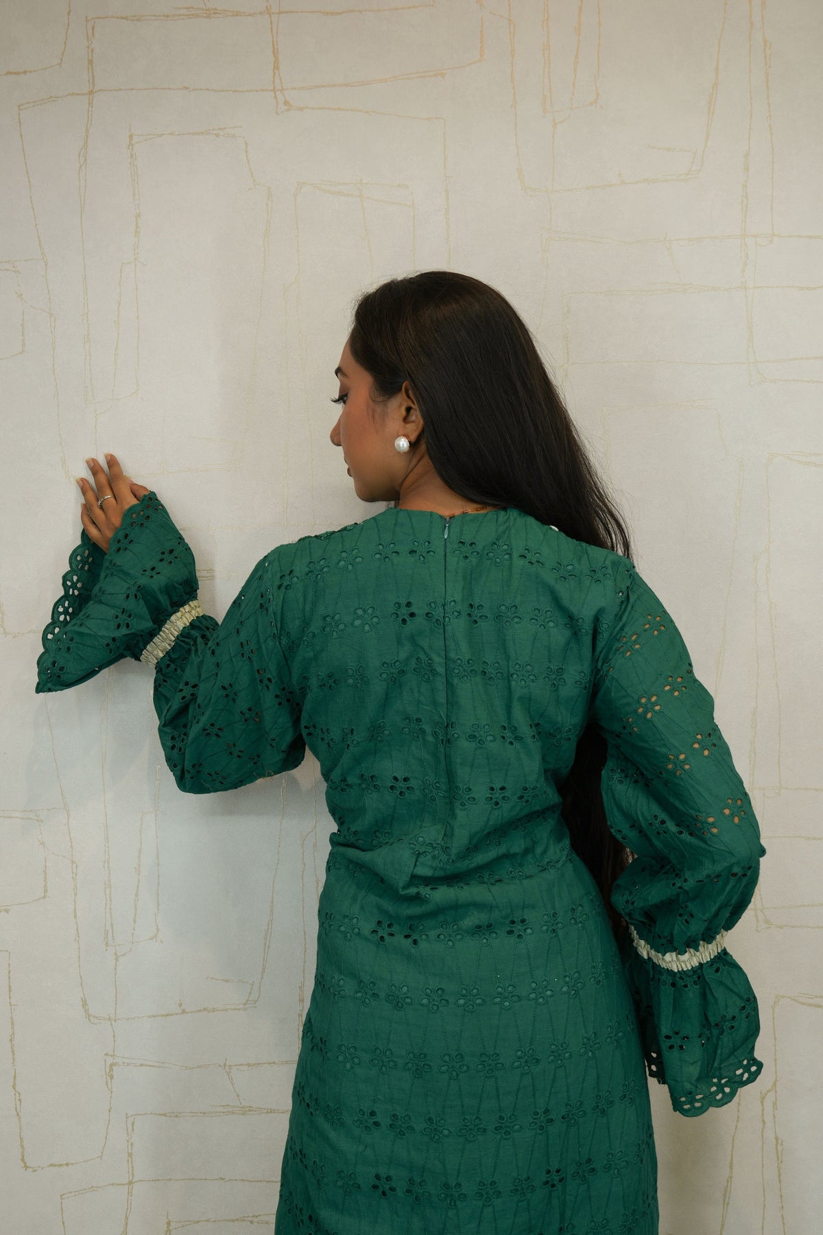 Emerald Green Embroidered Kurti
