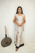 Embroidered Top with Short Kurta and Palazzo Set