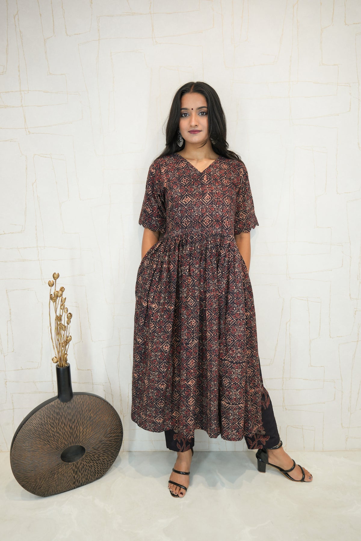 Printed Long Kurta with Pant Set