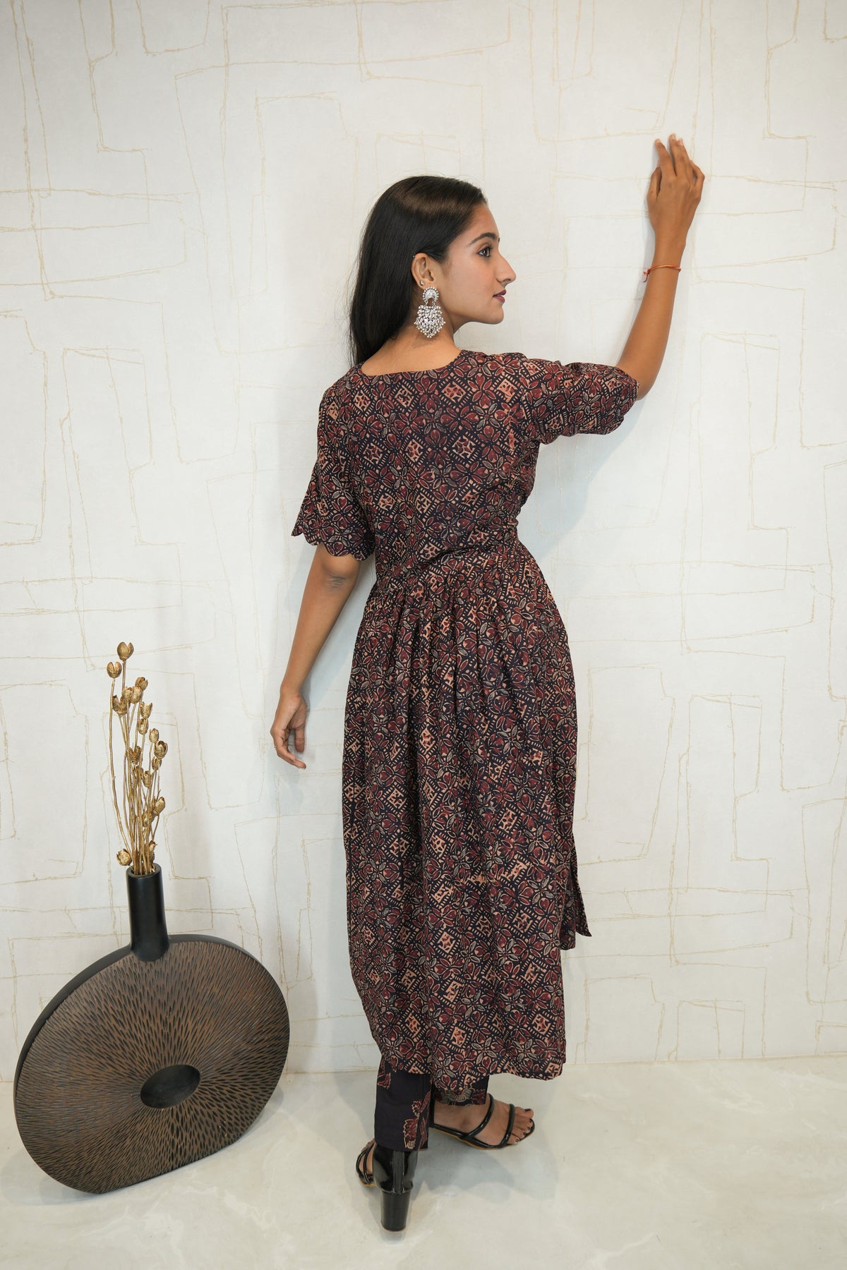 Printed Long Kurta with Pant Set