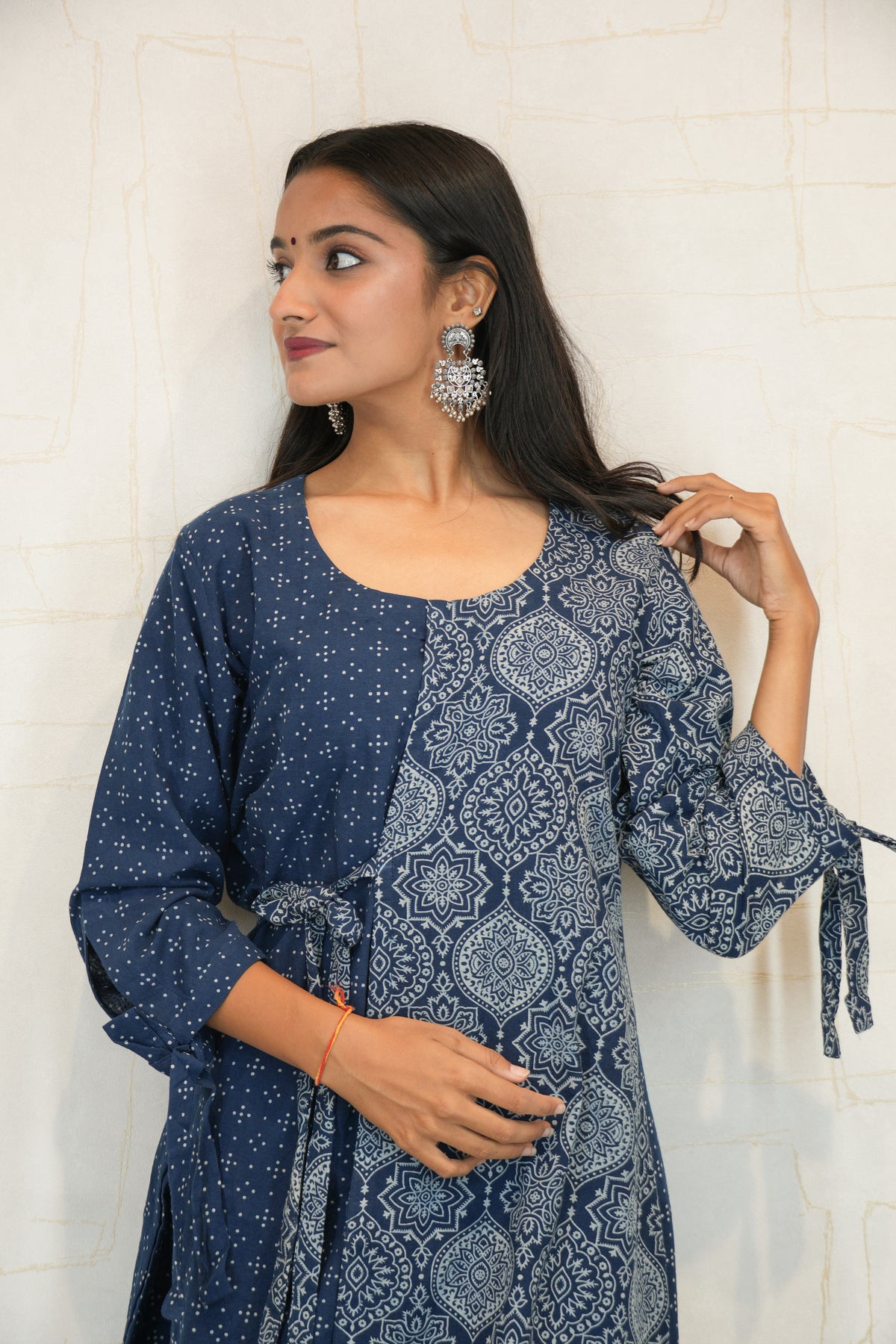 Blue Printed Kurta with Pant Set