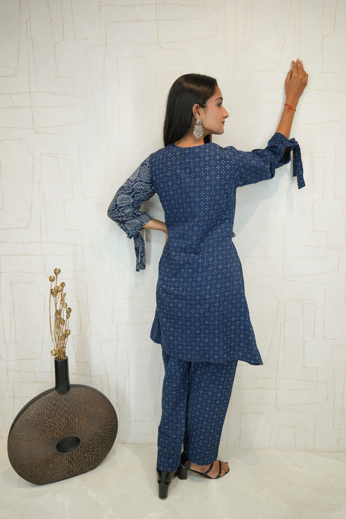 Blue Printed Kurta with Pant Set