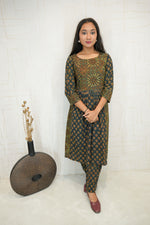 Black Ajrakh Printed Cotton Kurta Set