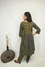 Black Ajrakh Printed Cotton Kurta Set