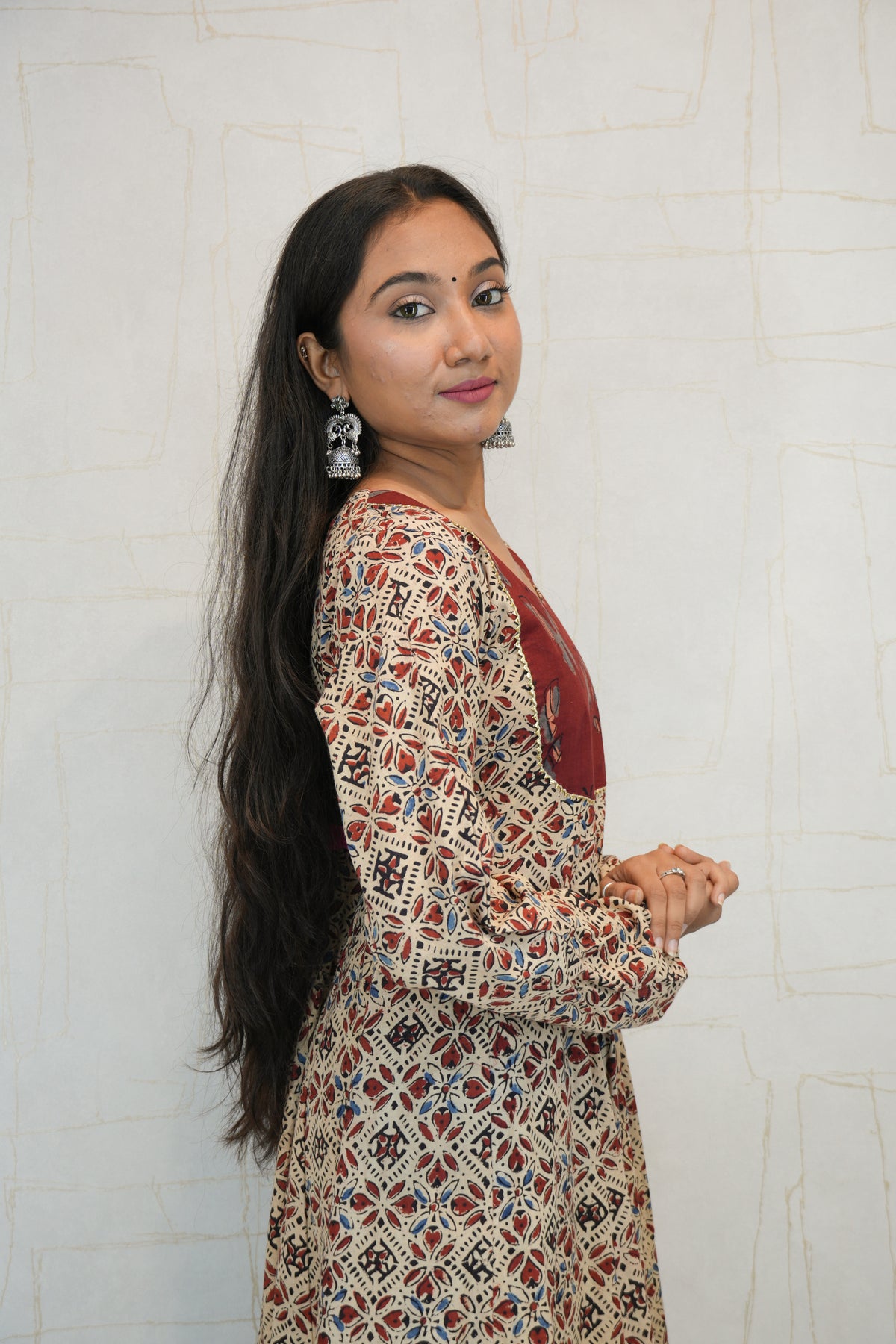 Designer Long Flared Kurta with Pant