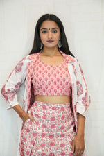 Pink Floral Co-ord Set with Long Shrug