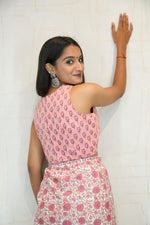 Pink Floral Co-ord Set with Long Shrug